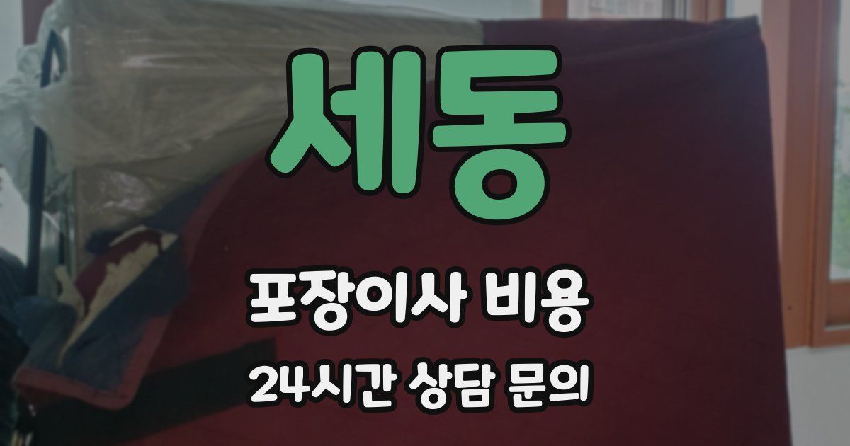 세동 포장이사 비용