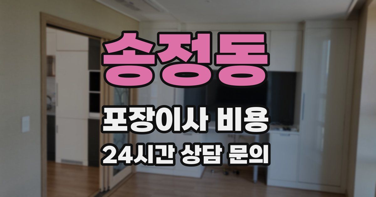 송정동 포장이사 비용