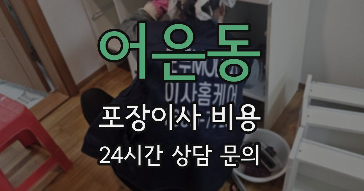 어은동 포장이사 비용