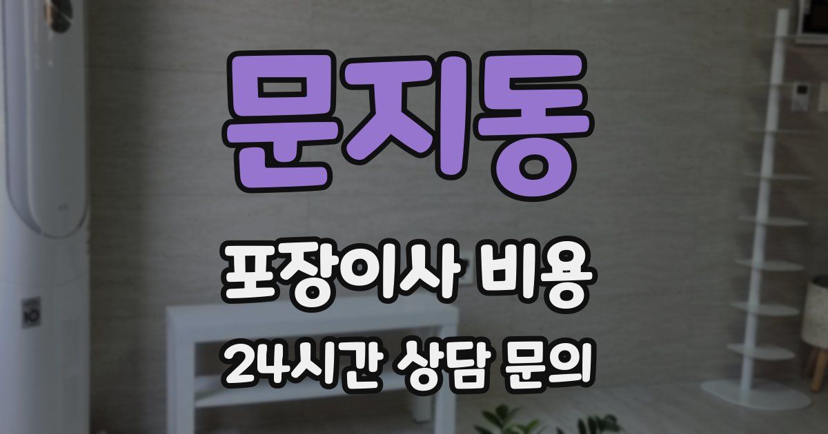 문지동 포장이사 비용