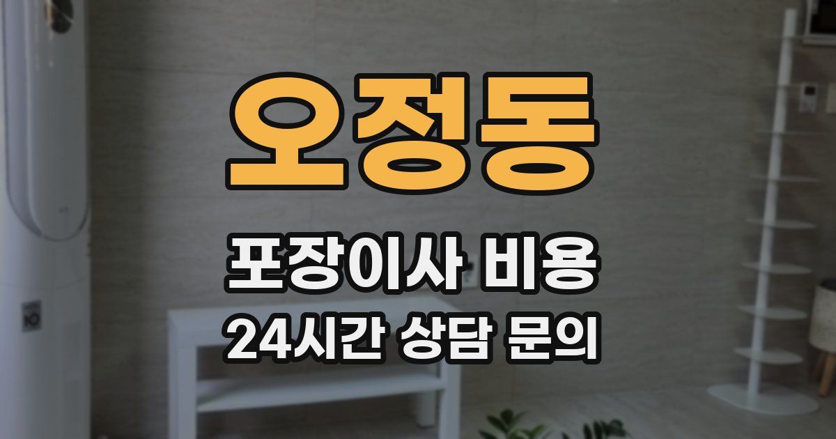 오정동 포장이사 비용