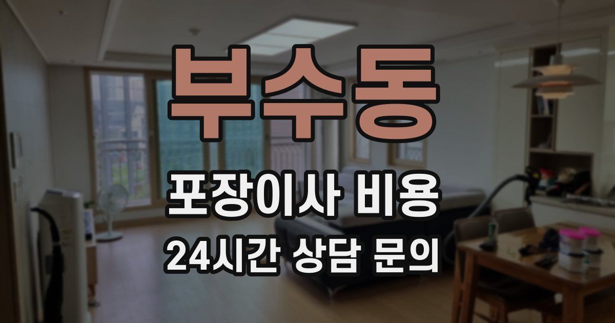 부수동 포장이사 비용