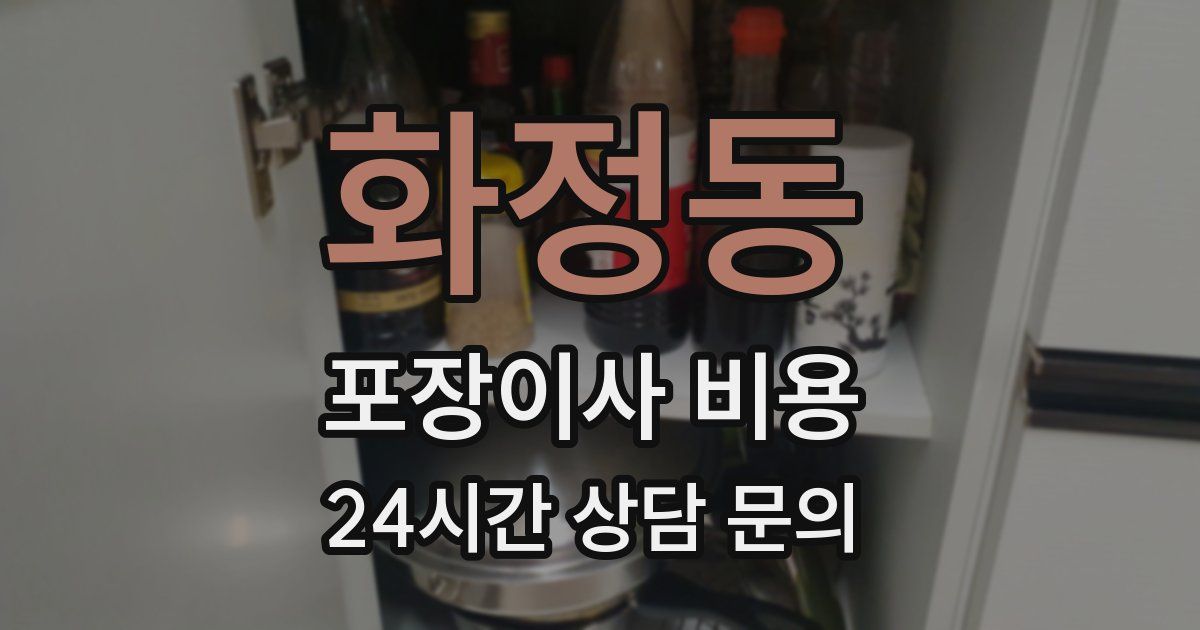 화정동 포장이사 비용