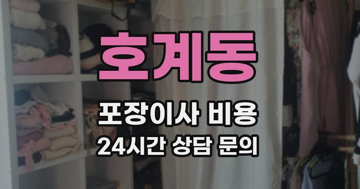 호계동 포장이사 비용