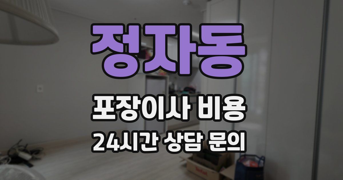 정자동 포장이사 비용