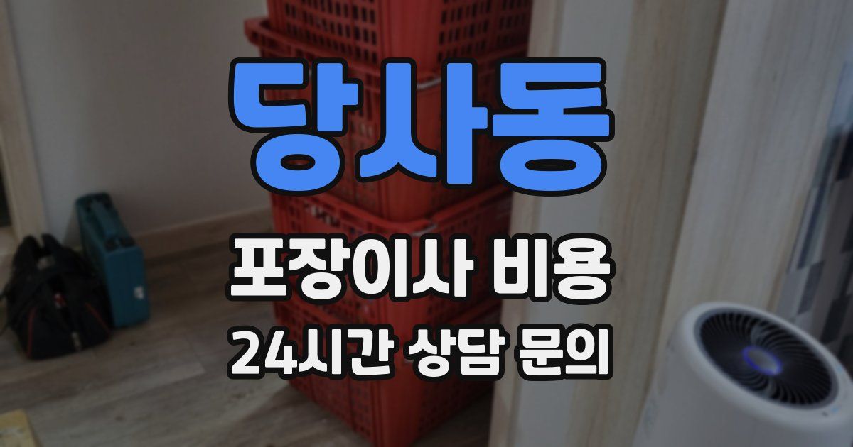 당사동 포장이사 비용