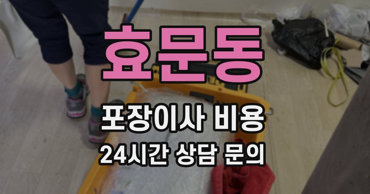 효문동 포장이사 비용