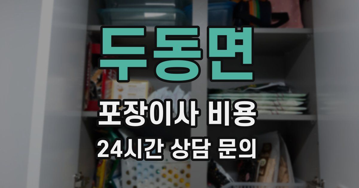 두동면 포장이사 비용