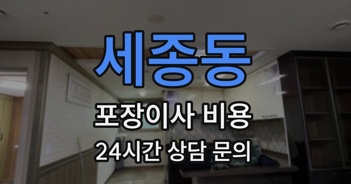 세종동 포장이사 비용
