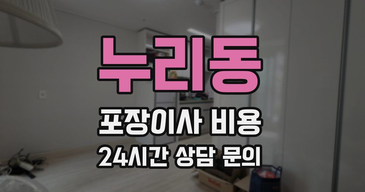 누리동 포장이사 비용