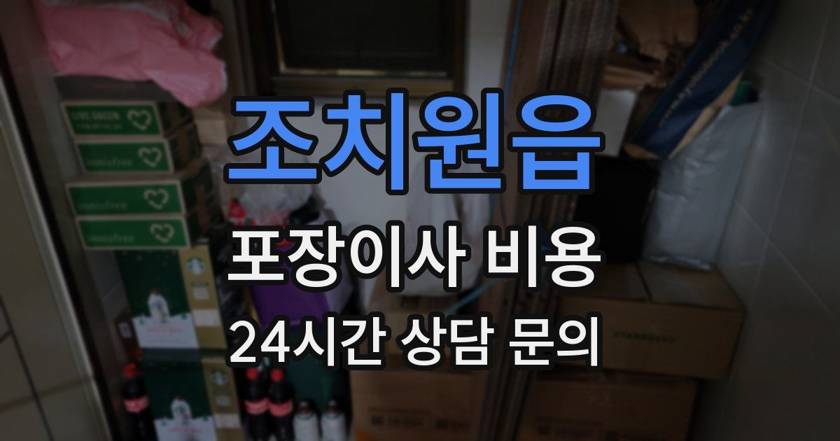 조치원읍 포장이사 비용