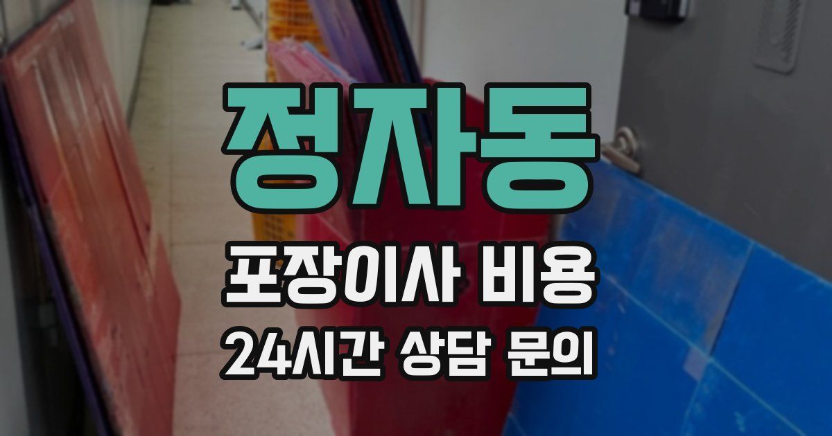 정자동 포장이사 비용