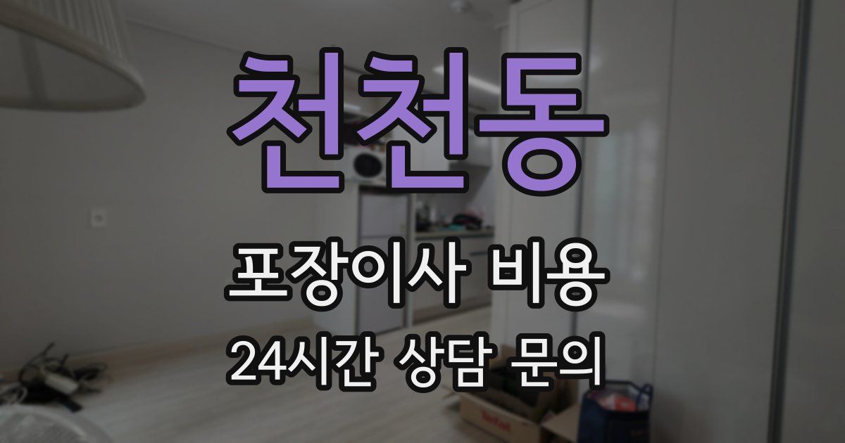 천천동 포장이사 비용