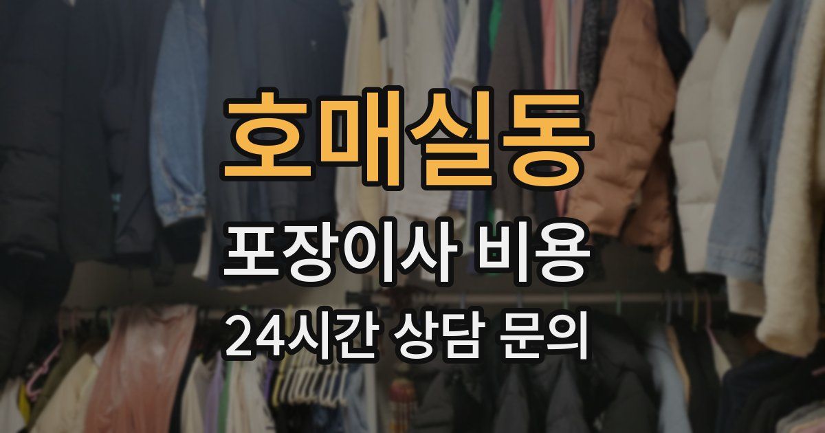 호매실동 포장이사 비용