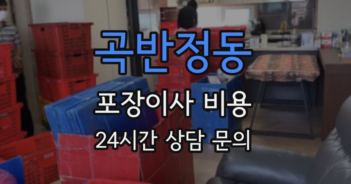 곡반정동 포장이사 비용