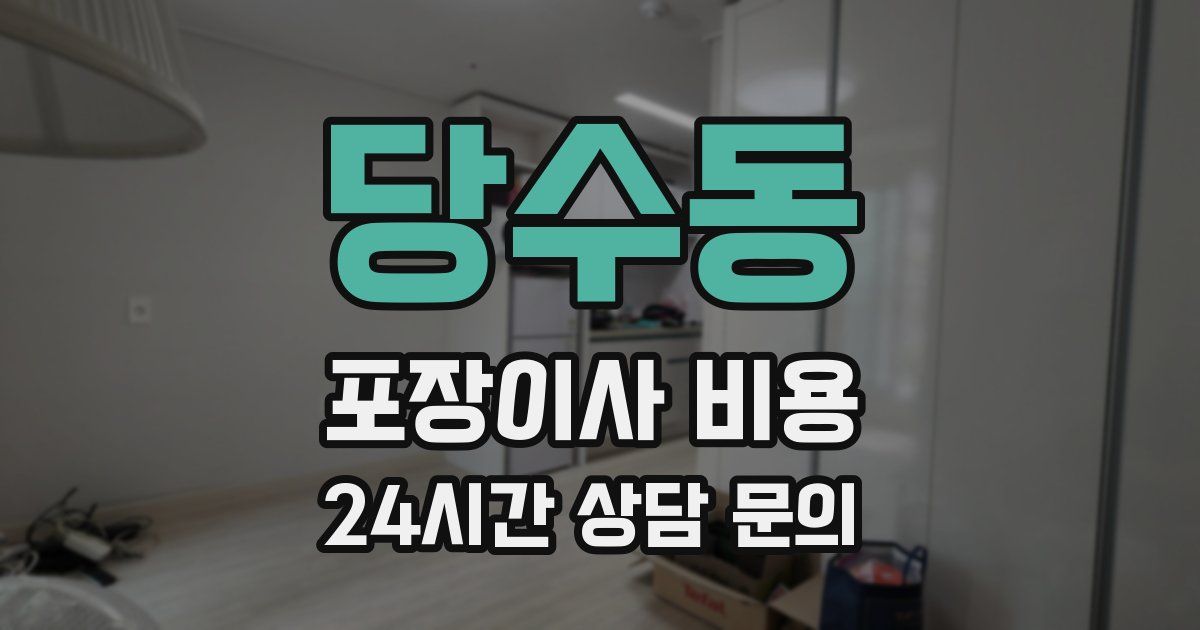 당수동 포장이사 비용