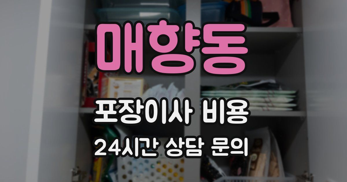 매향동 포장이사 비용
