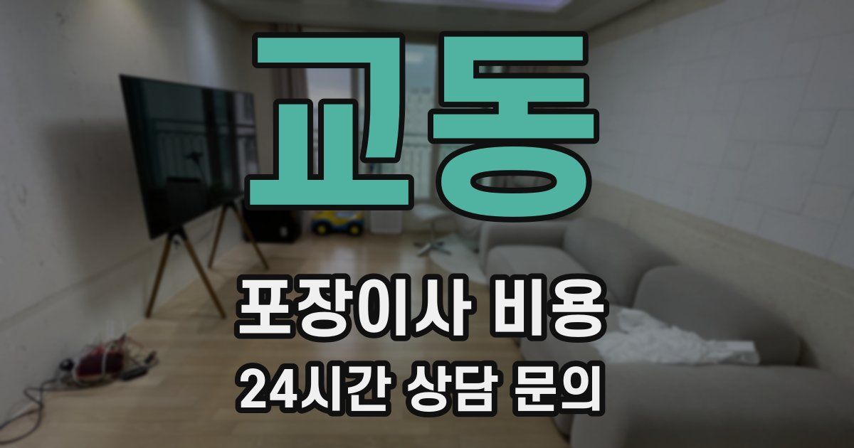 교동 포장이사 비용