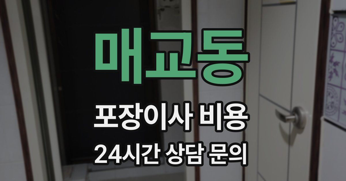 매교동 포장이사 비용