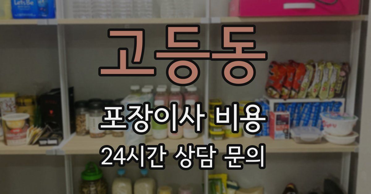 고등동 포장이사 비용