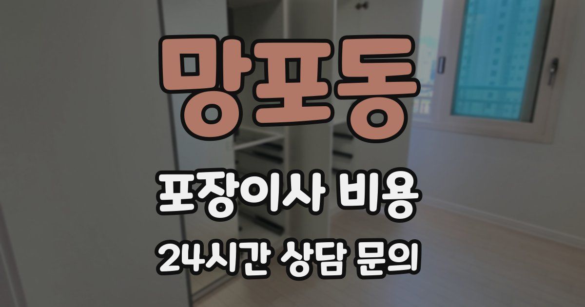 망포동 포장이사 비용