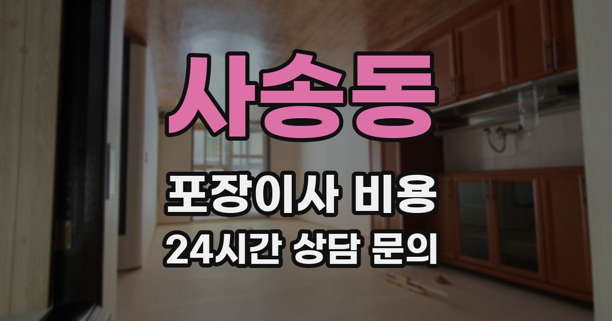 사송동 포장이사 비용