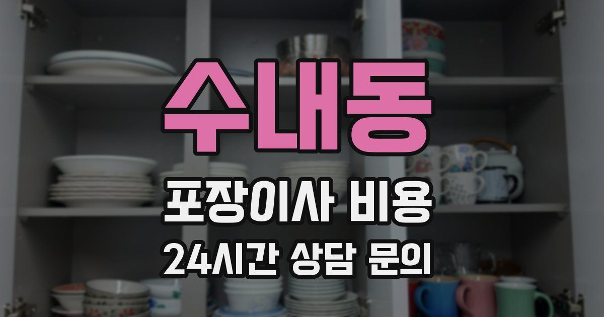 수내동 포장이사 비용