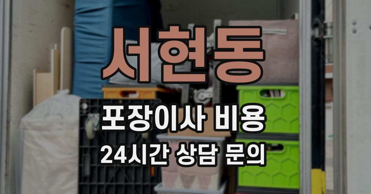 서현동 포장이사 비용