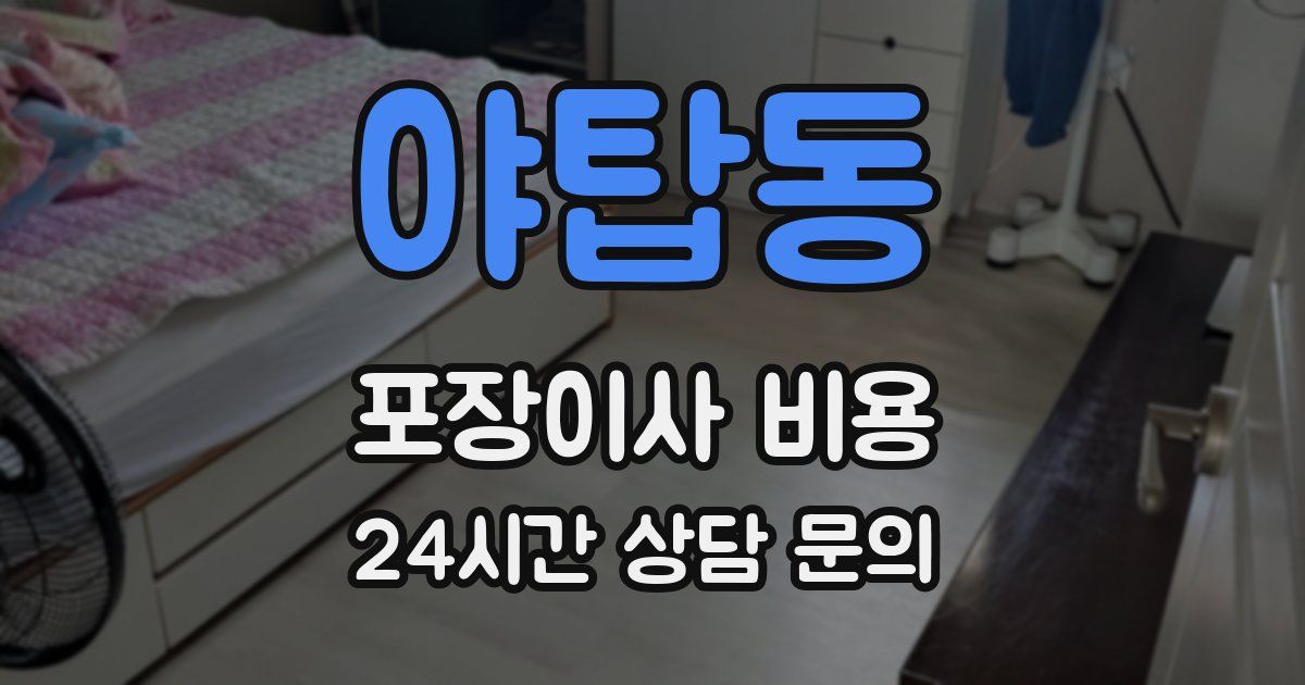 야탑동 포장이사 비용