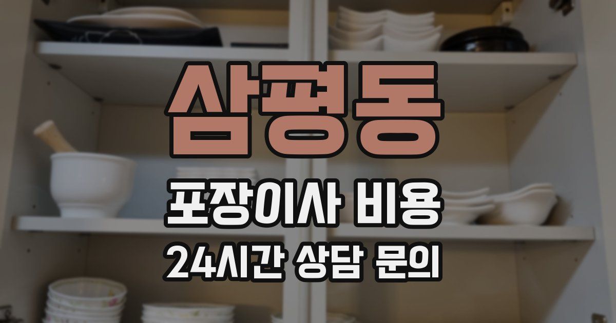 삼평동 포장이사 비용