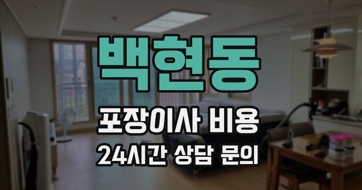 백현동 포장이사 비용