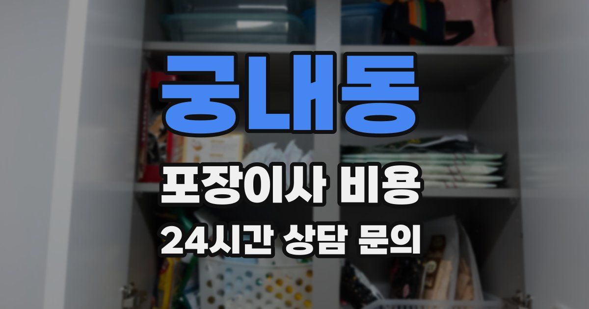 궁내동 포장이사 비용