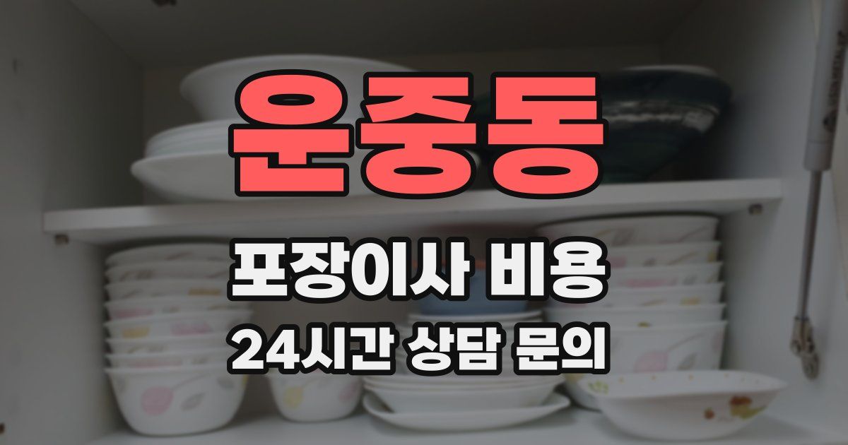 운중동 포장이사 비용