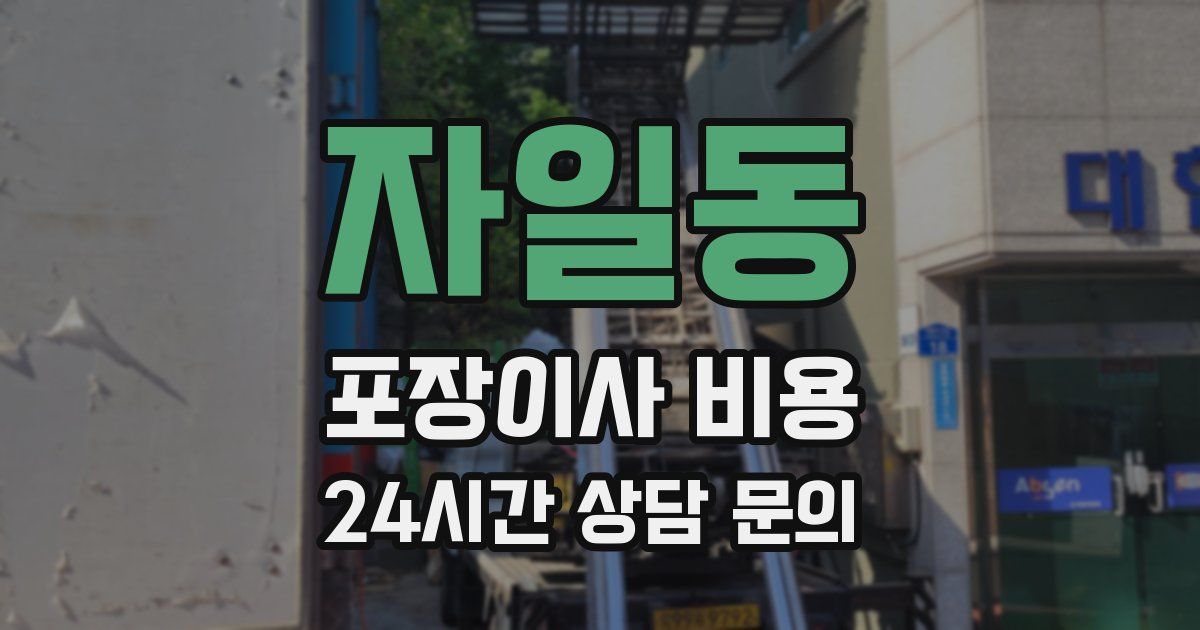 자일동 포장이사 비용