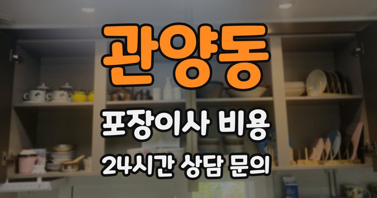 관양동 포장이사 비용
