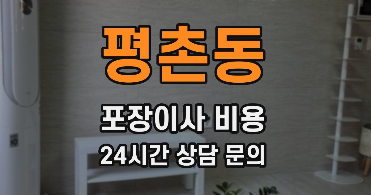 평촌동 포장이사 비용