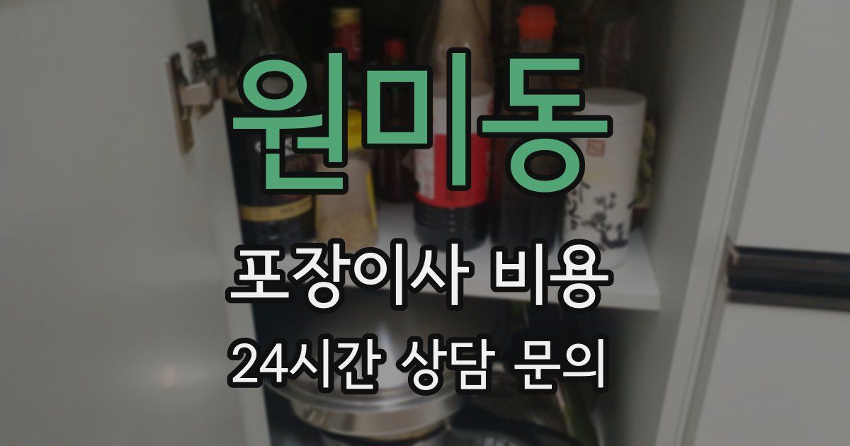원미동 포장이사 비용