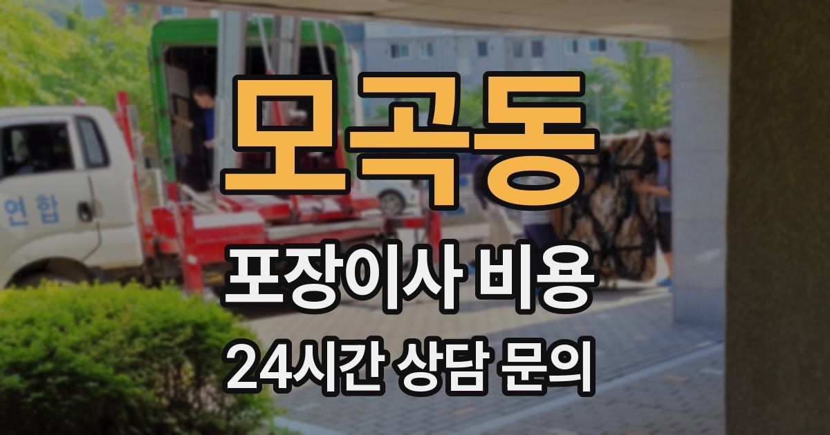 모곡동 포장이사 비용