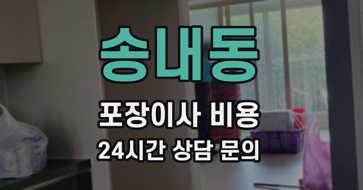 송내동 포장이사 비용
