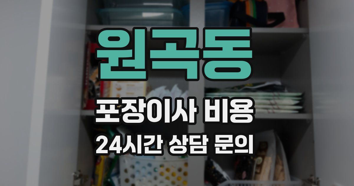 원곡동 포장이사 비용
