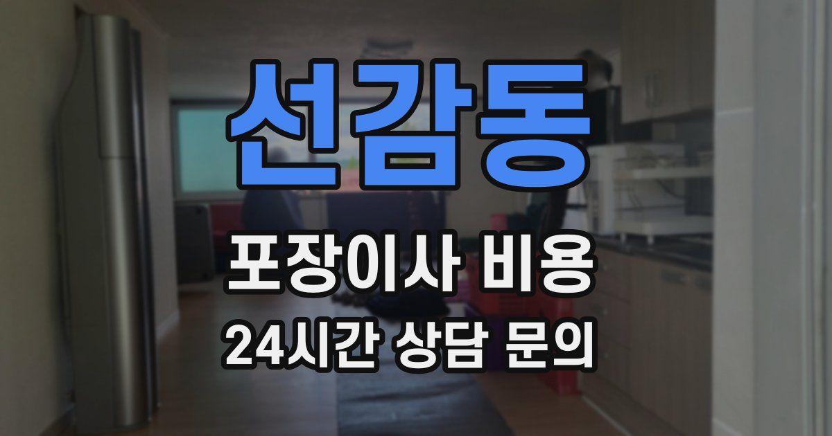 선감동 포장이사 비용