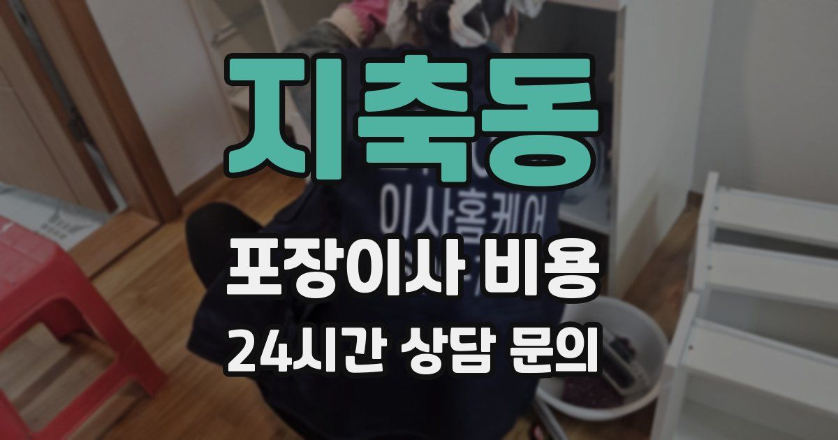 지축동 포장이사 비용