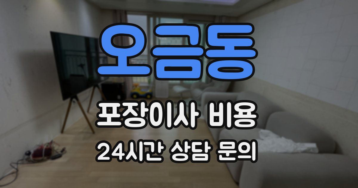 오금동 포장이사 비용