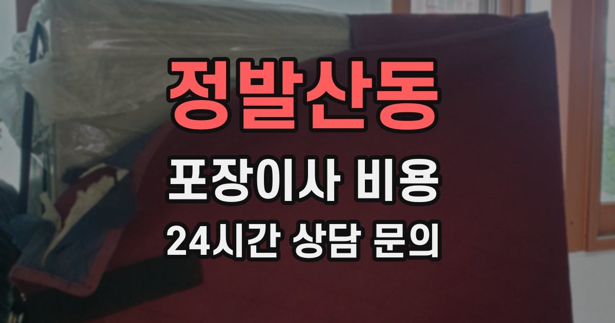 정발산동 포장이사 비용