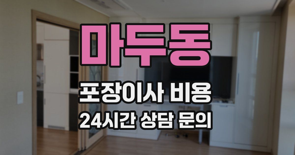 마두동 포장이사 비용