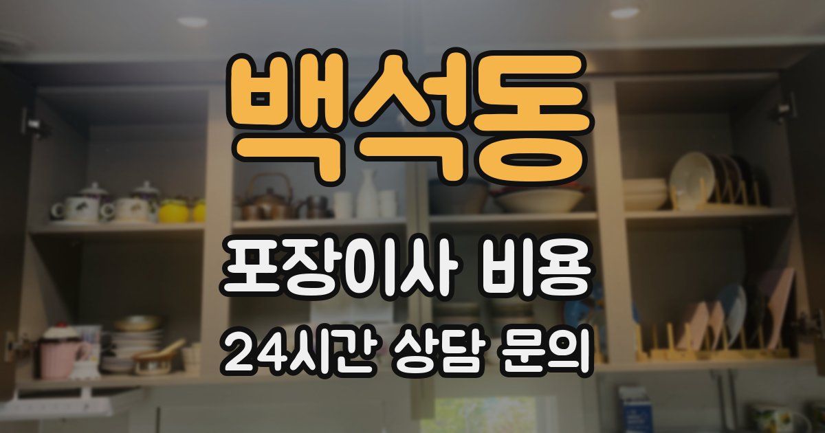 백석동 포장이사 비용