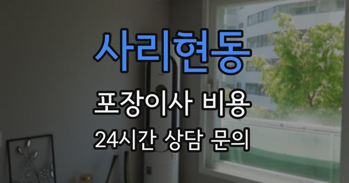 사리현동 포장이사 비용