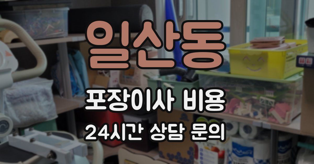 일산동 포장이사 비용