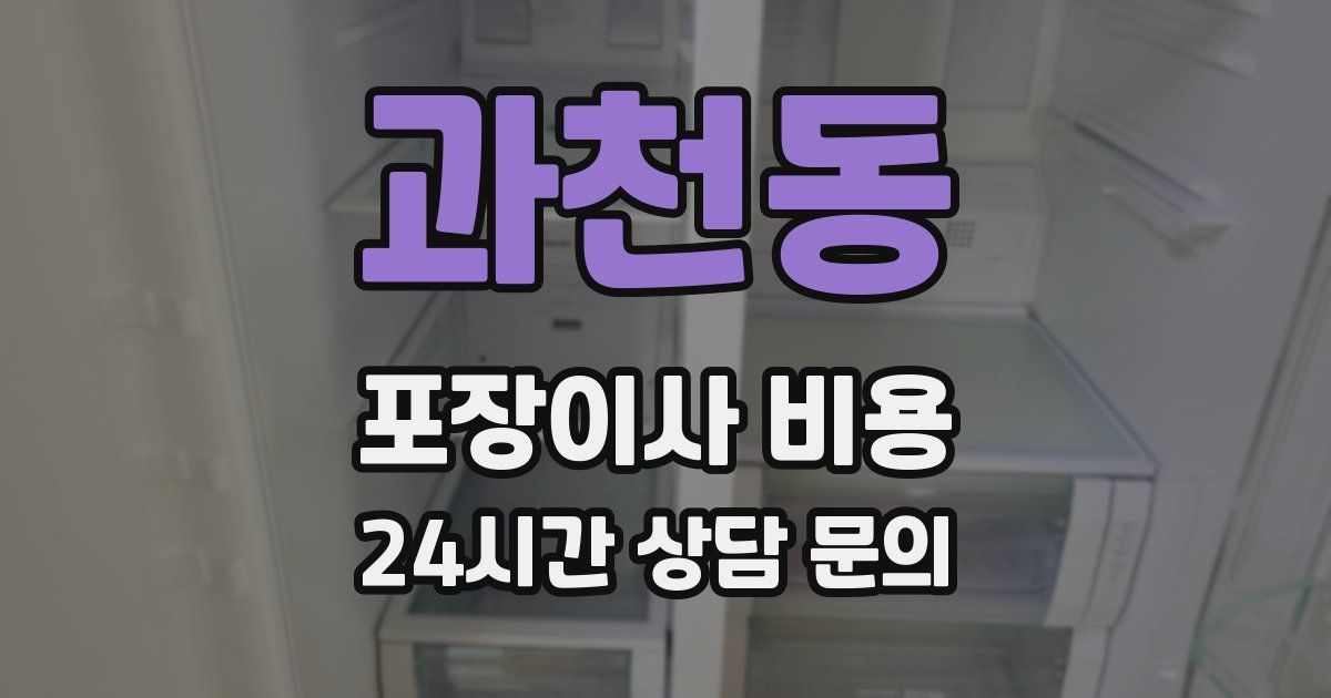 과천동 포장이사 비용