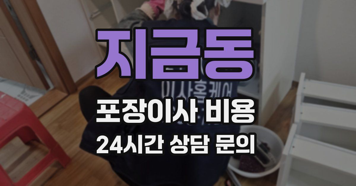 지금동 포장이사 비용